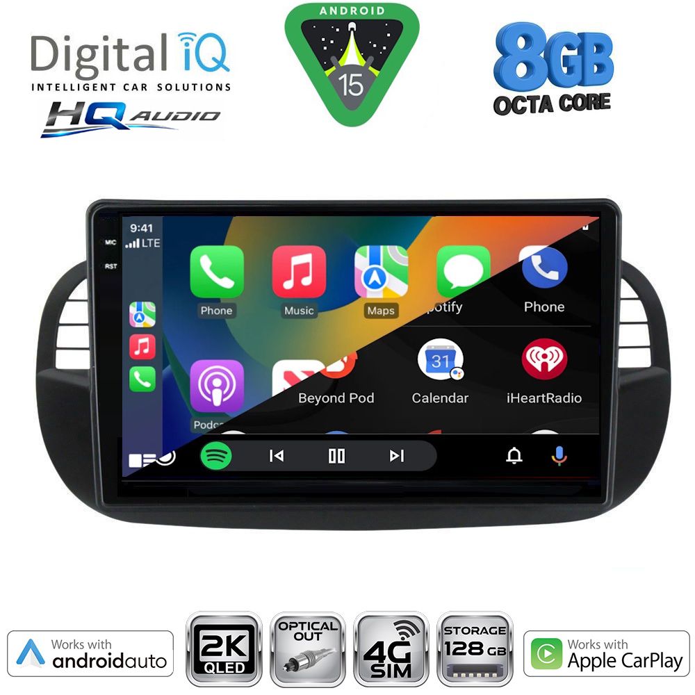 DIGITAL IQ BXK 20130BL_CPAA (9inc) MULTIMEDIA TABLET for FIAT 500 mod. 2007-2015 (BLACK) DIGITAL IQ BXK 20130BL_CPAA (9inc) MULTIMEDIA TABLET for FIAT 500 mod. 2007-2015 (BLACK)