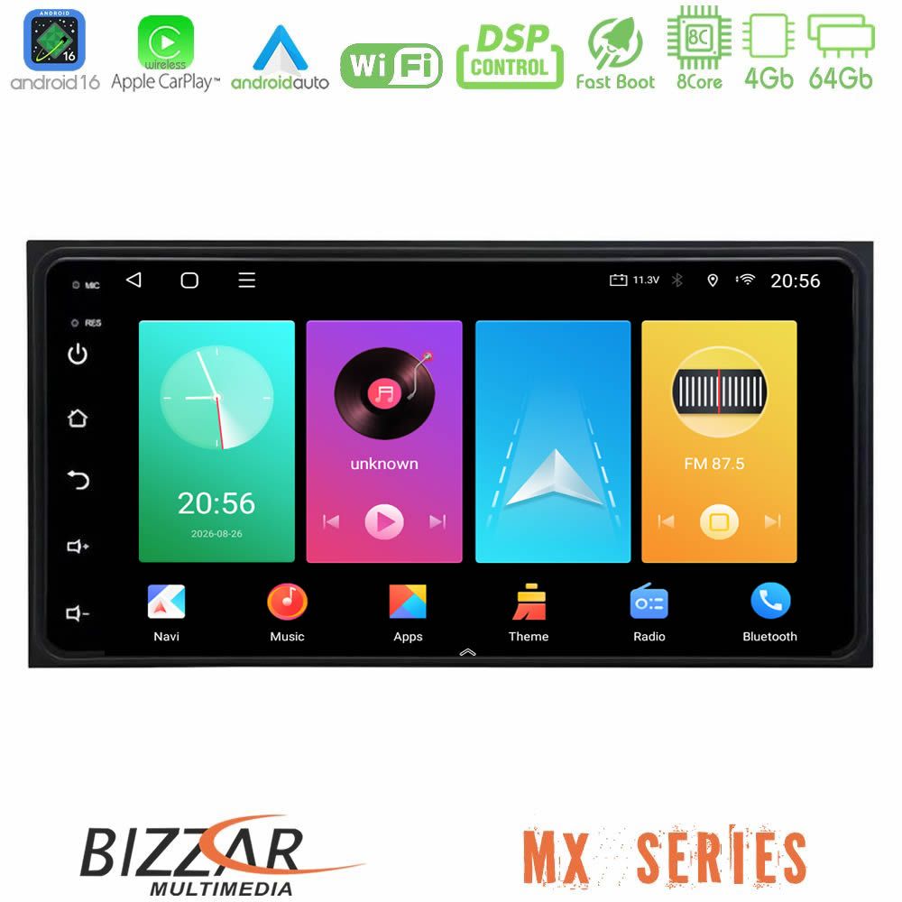 Bizzar MX Series Toyota Universal 8core Android16 4+64GB Navigation Multimedia Deckless 7 με Carplay/AndroidAuto (OEM Style) Bizzar MX Series Toyota Universal 8core Android16 4+64GB Navigation Multimedia Deckless 7 με Carplay/AndroidAuto (OEM Style)