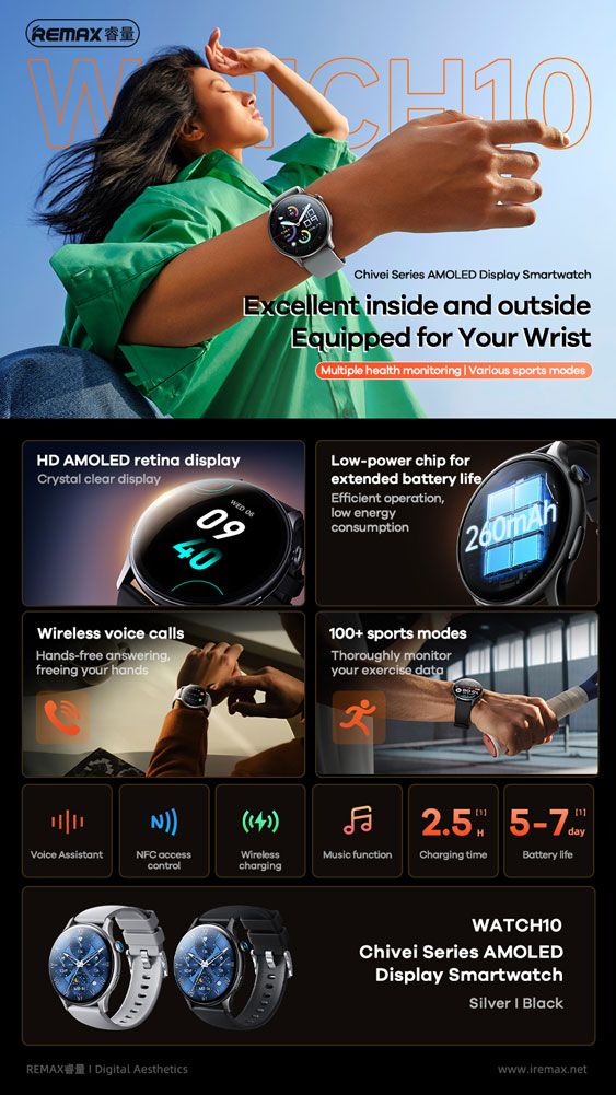 REMAX WATCH 10 AMOLED Display Smartwatch REMAX WATCH 10 AMOLED Display Smartwatch