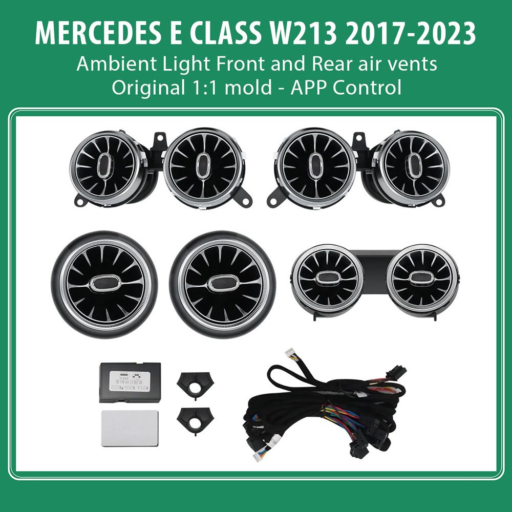 DIQ AMBIENT 8W213IB MERCEDES E AIR VENTS (Digital iQ Turbine Air Vent Ambient Light Kit MERCEDES CLASS W213 mod. 2020-2023) DIQ AMBIENT 8W213IB MERCEDES E AIR VENTS (Digital iQ Turbine Air Vent Ambient Light Kit MERCEDES CLASS W213 mod. 2020-2023)