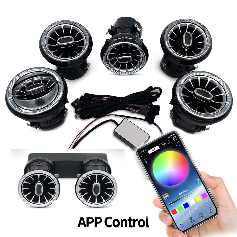 DIQ AMBIENT 8176 CD - AIR VENTS BENZ C-GLC (Digital iQ Turbine Air Vent Ambient Light Kit MERCEDES C - GLC mod. 2015-2021) DIQ AMBIENT 8176 CD - AIR VENTS BENZ C-GLC (Digital iQ Turbine Air Vent Ambient Light Kit MERCEDES C - GLC mod. 2015-2021)