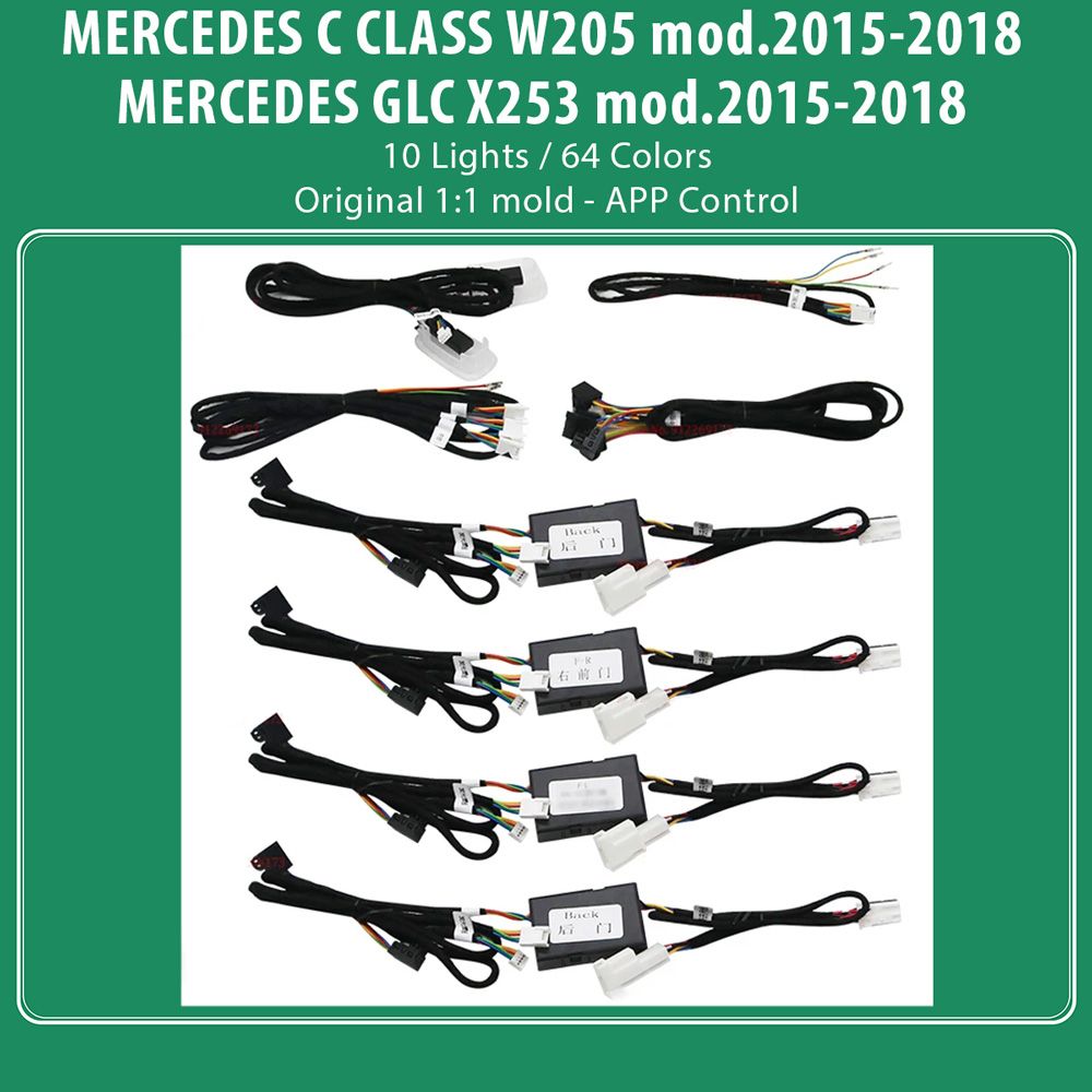 DIQ AMBIENT 8161 CIC - BENZ C (W205) - GLC (X253) mod. 2015-2018 (Digital iQ Ambient Light for Mercedes C (W205) - GLC (X253) mod. 2015-2018 with 10 Lights) DIQ AMBIENT 8161 CIC - BENZ C (W205) - GLC (X253) mod. 2015-2018 (Digital iQ Ambient Light for Mercedes C (W205) - GLC (X253) mod. 2015-2018 with 10 Lights)