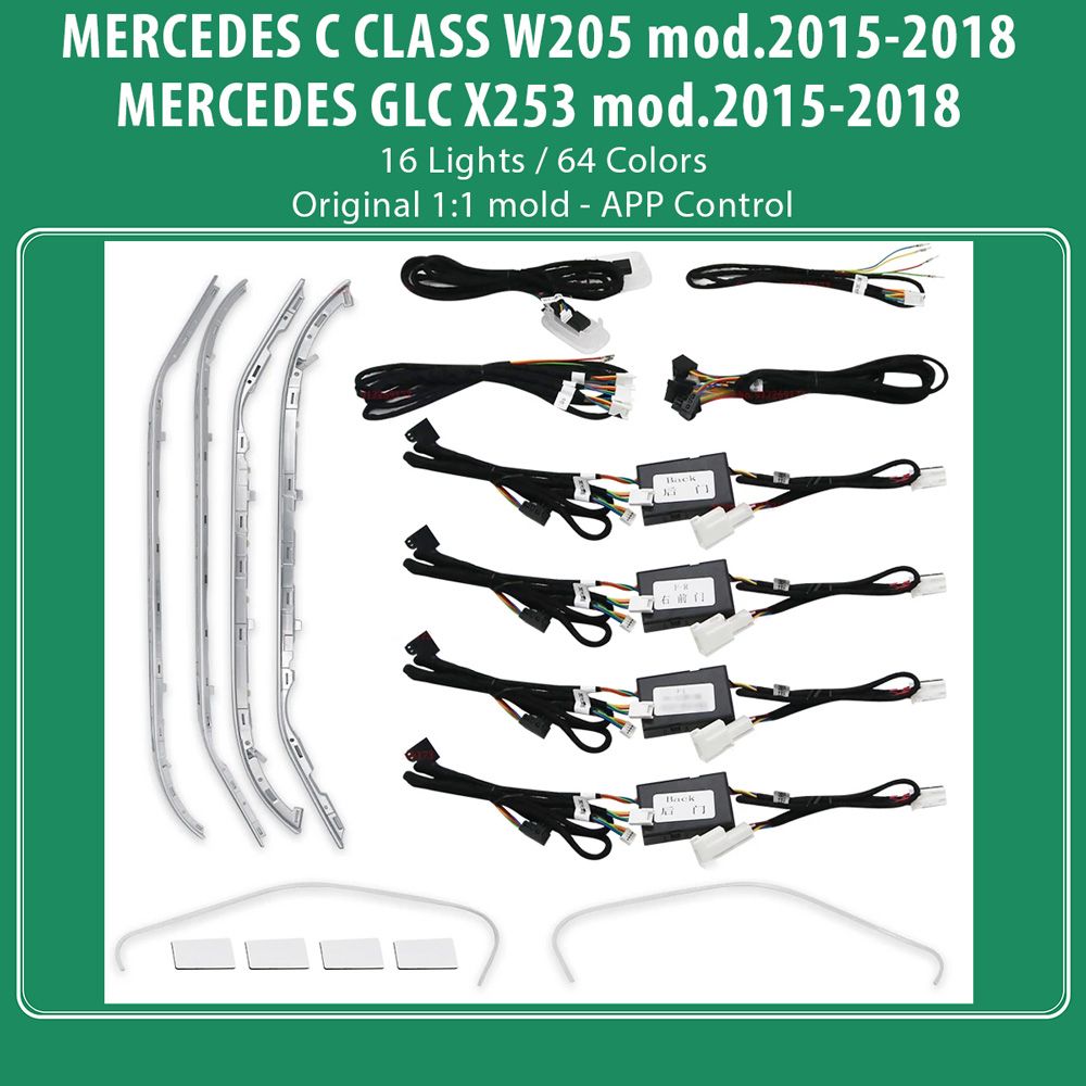 DIQ AMBIENT 8161 DCIC - BENZ C (W205)-GLC (X253) (Digital iQ Ambient Light for BENZ C (W205) - GLC (X253) mod. 2015-2018 with 16 Lights) DIQ AMBIENT 8161 DCIC - BENZ C (W205)-GLC (X253) (Digital iQ Ambient Light for BENZ C (W205) - GLC (X253) mod. 2015-2018 with 16 Lights)
