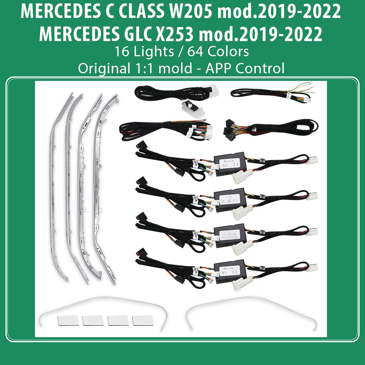 DIQ AMBIENT 8161 DCK - BENZ C (W205)-GLC (X253) (Digital iQ Ambient Light for Mercedes C (W205) - GLC (X253) mod. 2019-2022 with 16 Lights) DIQ AMBIENT 8161 DCK - BENZ C (W205)-GLC (X253) (Digital iQ Ambient Light for Mercedes C (W205) - GLC (X253) mod. 2019-2022 with 16 Lights)