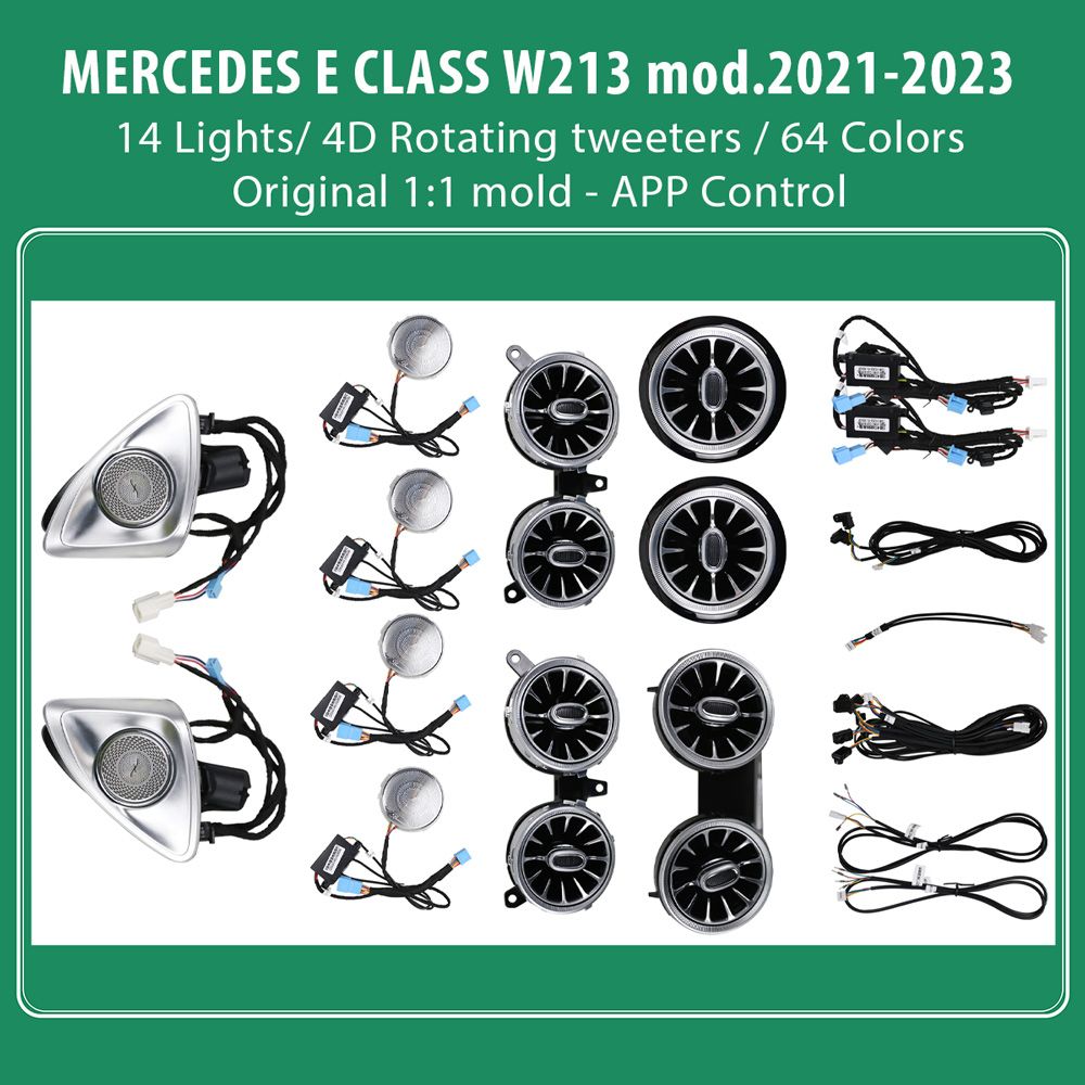DIQ AMBIENT 8176 ED121 - BENZ E (W213) (Digital iQ Ambient Light for Mercedes E (W213) mod. 2021-2023 with 14 Lights) DIQ AMBIENT 8176 ED121 - BENZ E (W213) (Digital iQ Ambient Light for Mercedes E (W213) mod. 2021-2023 with 14 Lights)