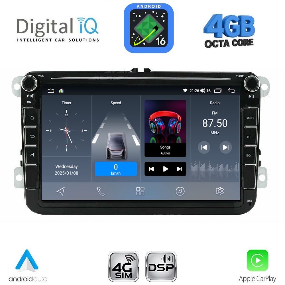 DIGITAL IQ BLG 479_CPA (8" DECK) MULTIMEDIA SYSTEM for VW - SKODA - SEAT mod. 2004-2016 DIGITAL IQ BLG 479_CPA (8" DECK) MULTIMEDIA SYSTEM for VW - SKODA - SEAT mod. 2004-2016