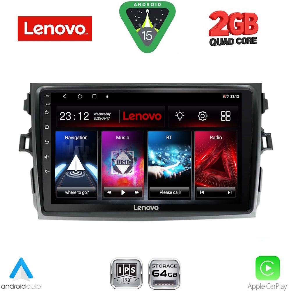 LENOVO LVD 2713_CPA (9inc) MULTIMEDIA TABLET for TOYOTA COROLLA 4D mod. 2006-2012 LENOVO LVD 2713_CPA (9inc) MULTIMEDIA TABLET for TOYOTA COROLLA 4D mod. 2006-2012