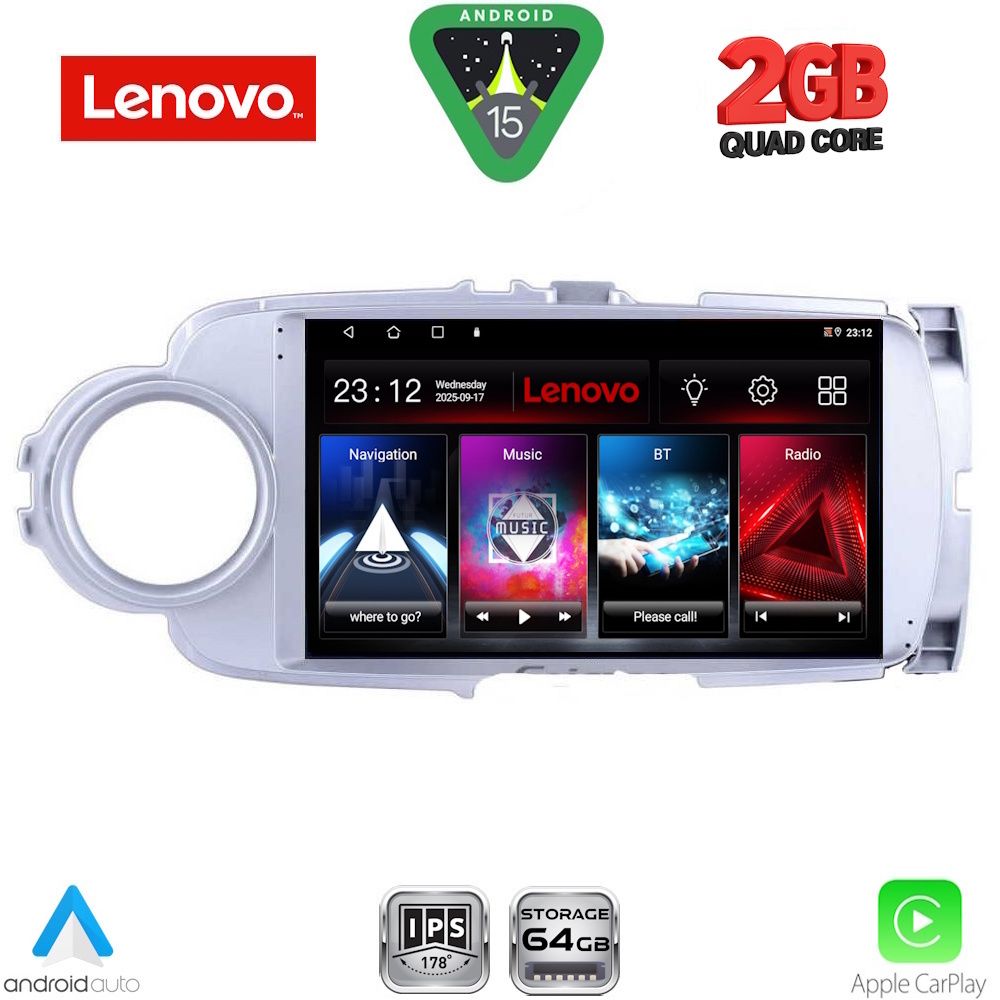 LENOVO LVD 2737SL_CPA (9inc) MULTIMEDIA TABLET for TOYOTA YARIS mod. 2011-2015 (SILVER) LENOVO LVD 2737SL_CPA (9inc) MULTIMEDIA TABLET for TOYOTA YARIS mod. 2011-2015 (SILVER)