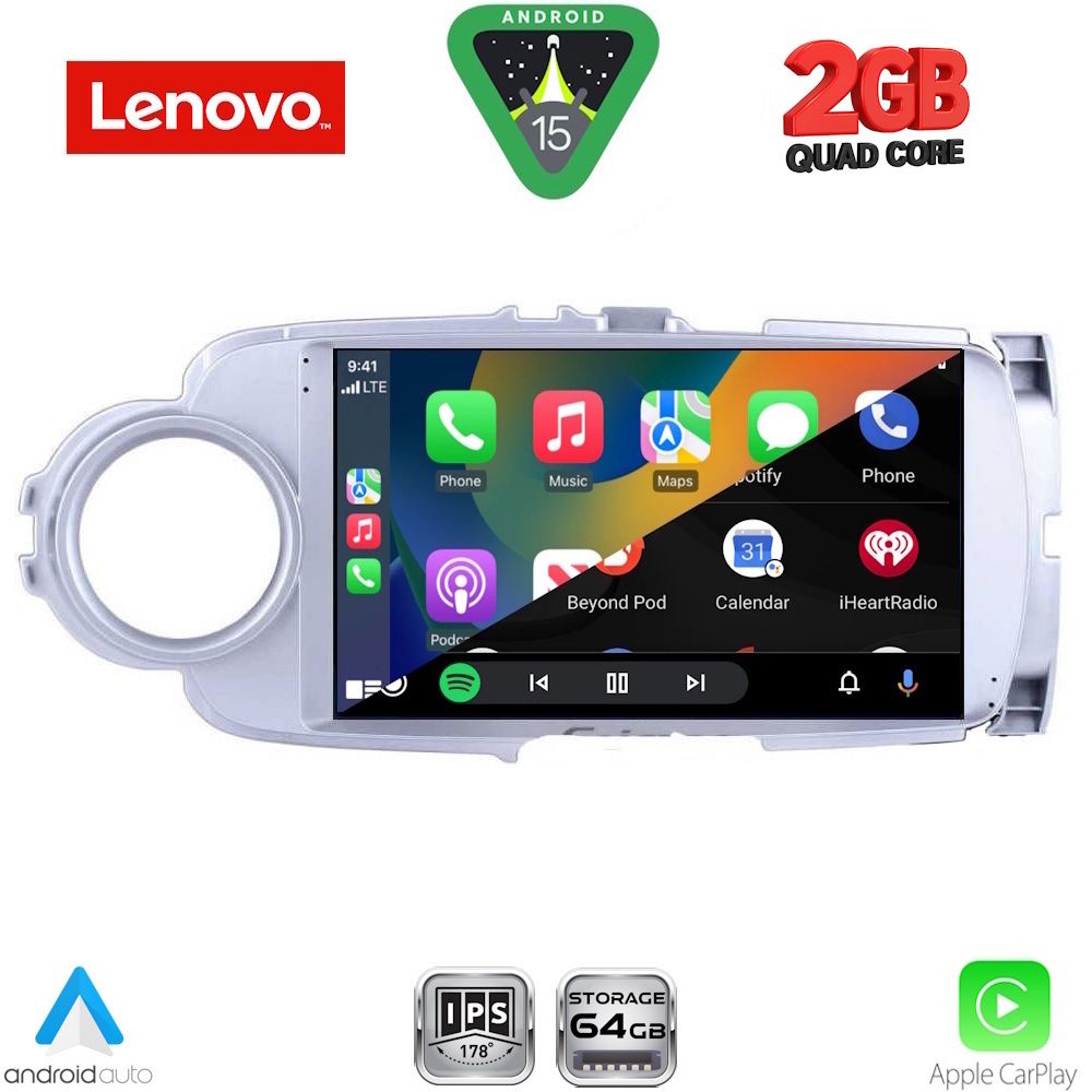 LENOVO LVD 2737SL_CPA (9inc) MULTIMEDIA TABLET for TOYOTA YARIS mod. 2011-2015 (SILVER) LENOVO LVD 2737SL_CPA (9inc) MULTIMEDIA TABLET for TOYOTA YARIS mod. 2011-2015 (SILVER)
