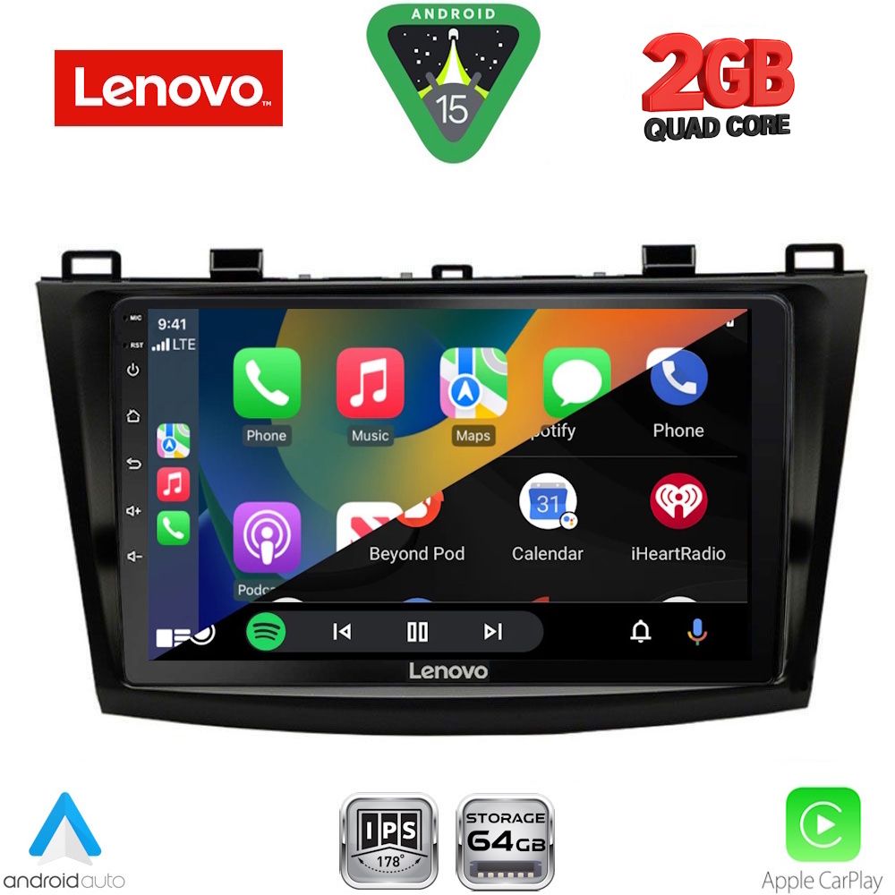 LENOVO LVD 2366_CPA (9inc) MULTIMEDIA TABLET for MAZDA 3 mod. 2009-2014 LENOVO LVD 2366_CPA (9inc) MULTIMEDIA TABLET for MAZDA 3 mod. 2009-2014