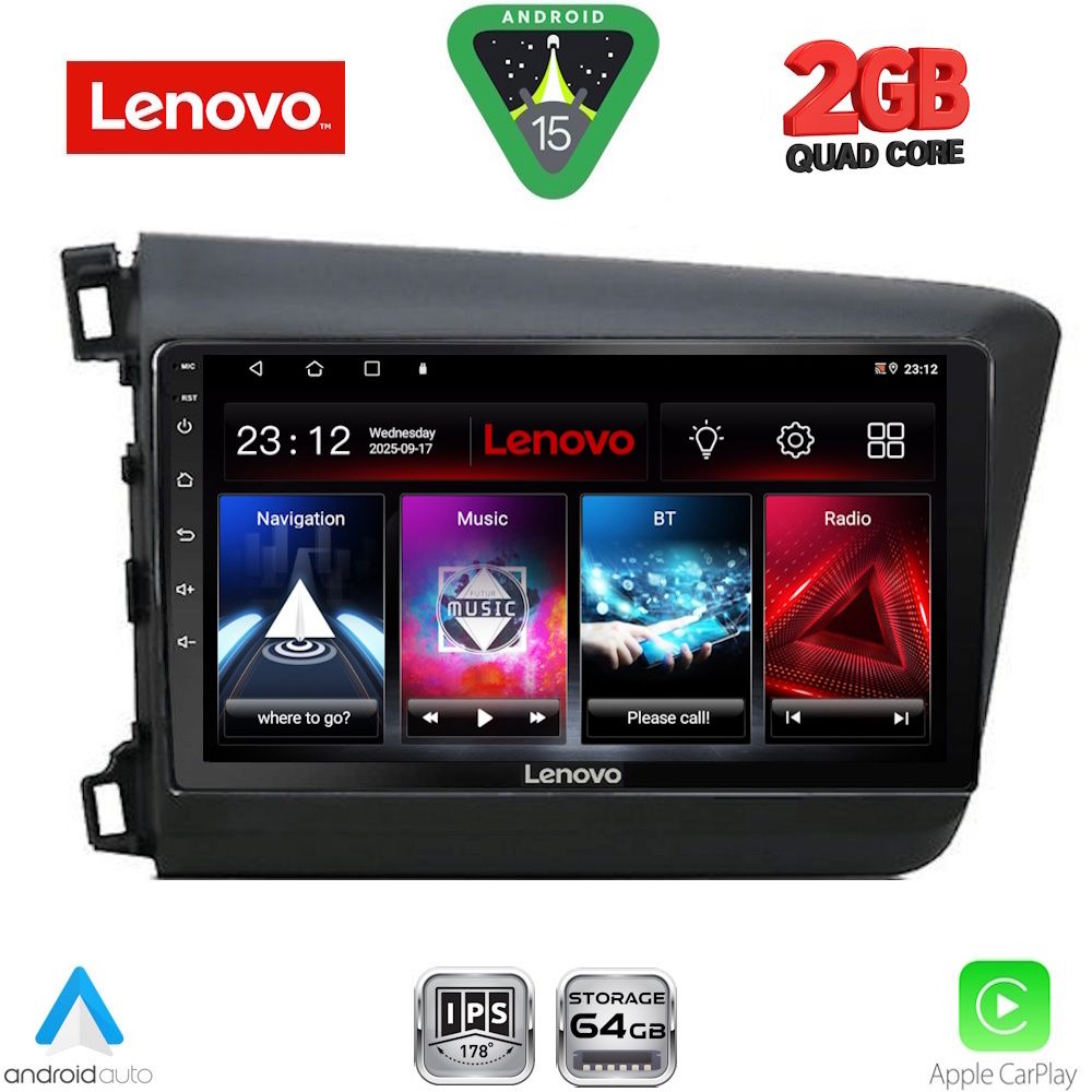 LENOVO LVD 21904D_CPA (9inc) MULTIMEDIA TABLET for HONDA CIVIC 4Doors mod. 2012-2016 LENOVO LVD 21904D_CPA (9inc) MULTIMEDIA TABLET for HONDA CIVIC 4Doors mod. 2012-2016