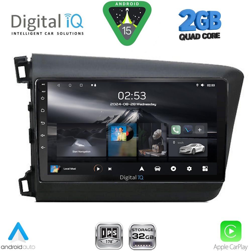 DIGITAL IQ RSD 11904D_CPA (9inc) MULTIMEDIA TABLET for HONDA CIVIC 4Doors mod. 2012-2016 DIGITAL IQ RSD 11904D_CPA (9inc) MULTIMEDIA TABLET for HONDA CIVIC 4Doors mod. 2012-2016