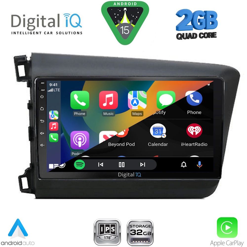 DIGITAL IQ RSD 11904D_CPA (9inc) MULTIMEDIA TABLET for HONDA CIVIC 4Doors mod. 2012-2016 DIGITAL IQ RSD 11904D_CPA (9inc) MULTIMEDIA TABLET for HONDA CIVIC 4Doors mod. 2012-2016