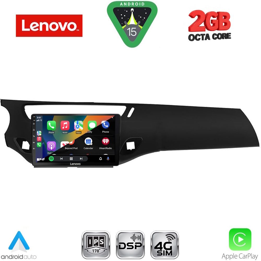 LENOVO LVF 5092BL_CPA (9inc) MULTIMEDIA TABLET for CITROEN C3 - DS3 mod. 2009-2016 (BLACK) LENOVO LVF 5092BL_CPA (9inc) MULTIMEDIA TABLET for CITROEN C3 - DS3 mod. 2009-2016 (BLACK)