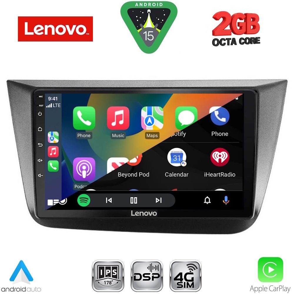LENOVO LVF 5570_CPA (9inc) MULTIMEDIA TABLET for SEAT ALTEA mod. 2004-2015 LENOVO LVF 5570_CPA (9inc) MULTIMEDIA TABLET for SEAT ALTEA mod. 2004-2015