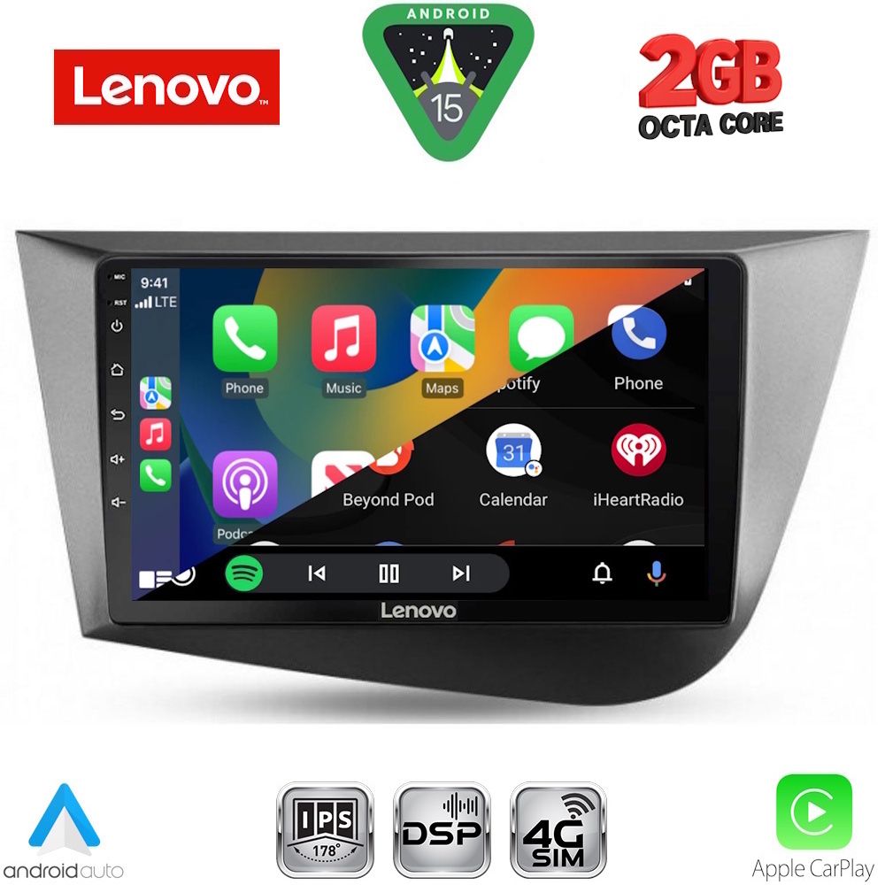 LENOVO LVF 5574_CPA (9inc) MULTIMEDIA TABLET for SEAT LEON mod. 2005-2012 LENOVO LVF 5574_CPA (9inc) MULTIMEDIA TABLET for SEAT LEON mod. 2005-2012