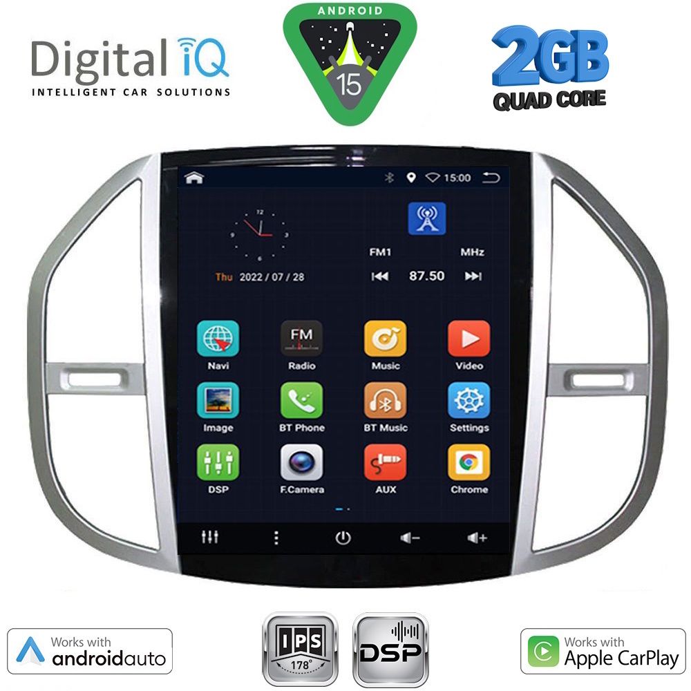 DIGITAL IQ BXC 3960_CPAA TESLA STYLE for MERCEDES VITO mod. 2015-2024 DIGITAL IQ BXC 3960_CPAA TESLA STYLE for MERCEDES VITO mod. 2015-2024