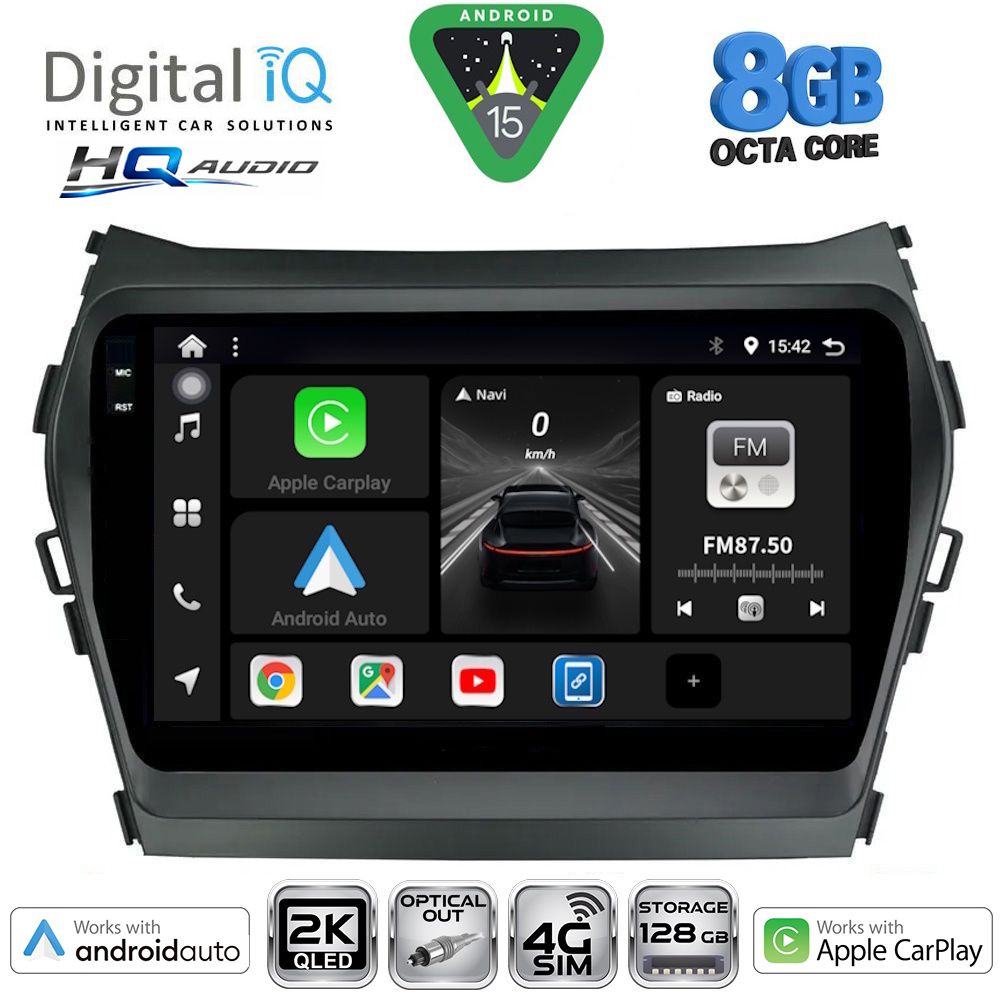 DIGITAL IQ BXK 20238B_CPAA (10inc) MULTIMEDIA TABLET for HYUNDAI IX45 - SANTA FE mod. 2021-2023 DIGITAL IQ BXK 20238B_CPAA (10inc) MULTIMEDIA TABLET for HYUNDAI IX45 - SANTA FE mod. 2021-2023