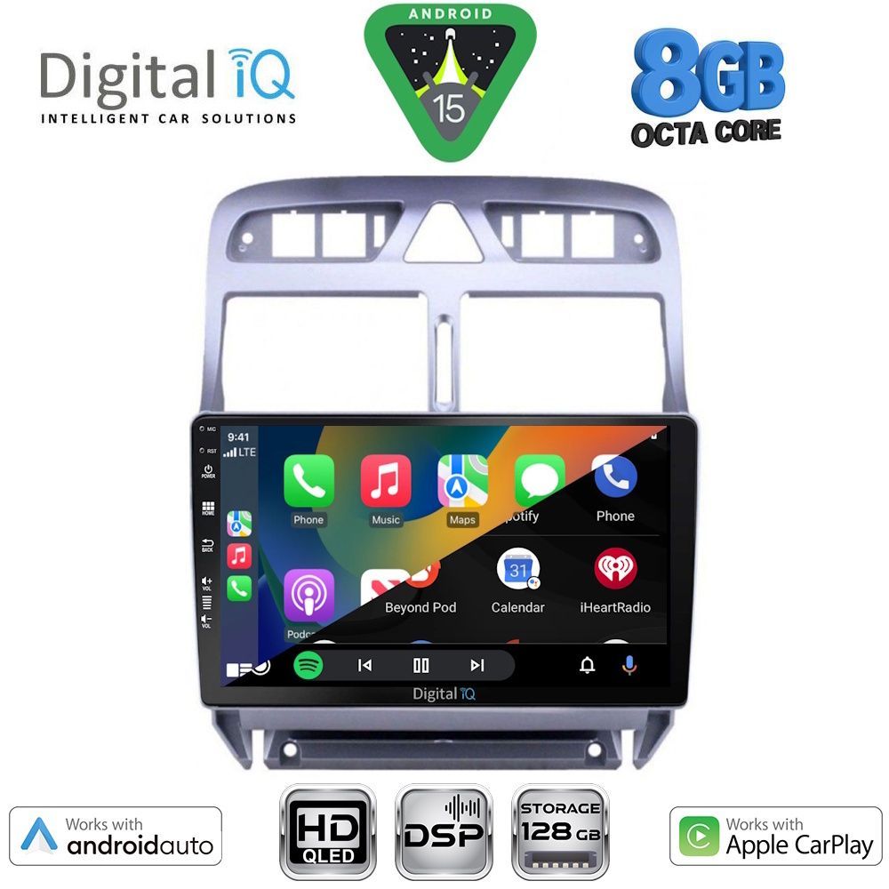 DIGITAL IQ BXF 7512_CPAA (9inc) MULTIMEDIA TABLET for PEUGEOT 307 mod. 2001-2008 DIGITAL IQ BXF 7512_CPAA (9inc) MULTIMEDIA TABLET for PEUGEOT 307 mod. 2001-2008
