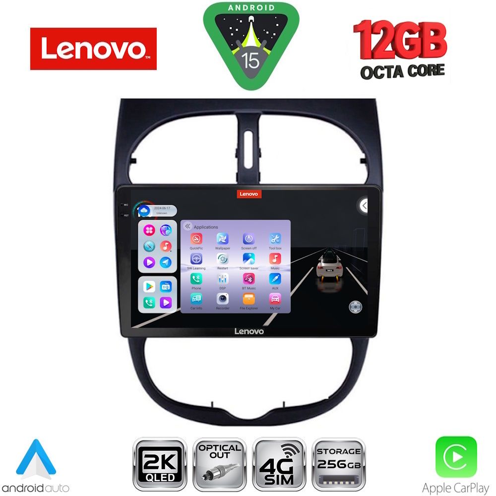 LENOVO SSZ 12506_CPA (9inc) MULTIMEDIA TABLET for PEUGEOT 206 mod. 1998-2006 LENOVO SSZ 12506_CPA (9inc) MULTIMEDIA TABLET for PEUGEOT 206 mod. 1998-2006