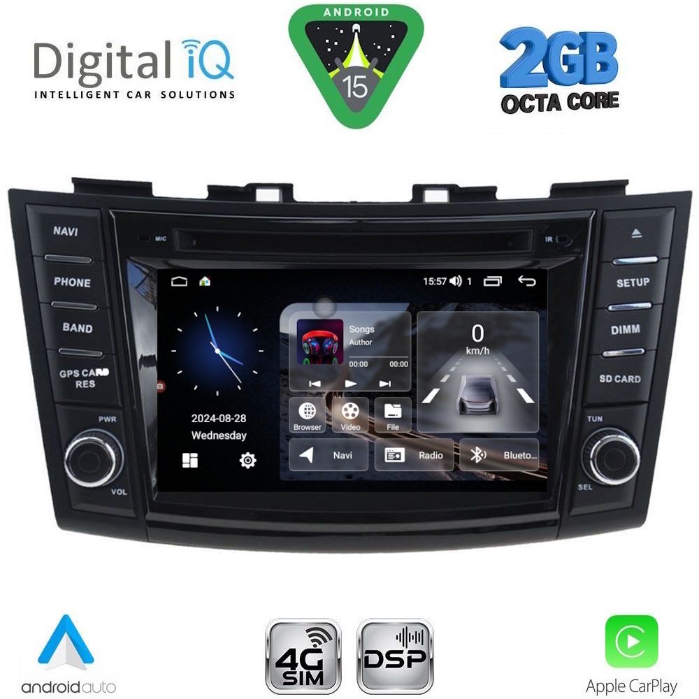 DIGITAL IQ MSF 377_CPA (7" DECK) MULTIMEDIA SYSTEM for SUZUKI SWIFT mod. 2011-2016 DIGITAL IQ MSF 377_CPA (7" DECK) MULTIMEDIA SYSTEM for SUZUKI SWIFT mod. 2011-2016