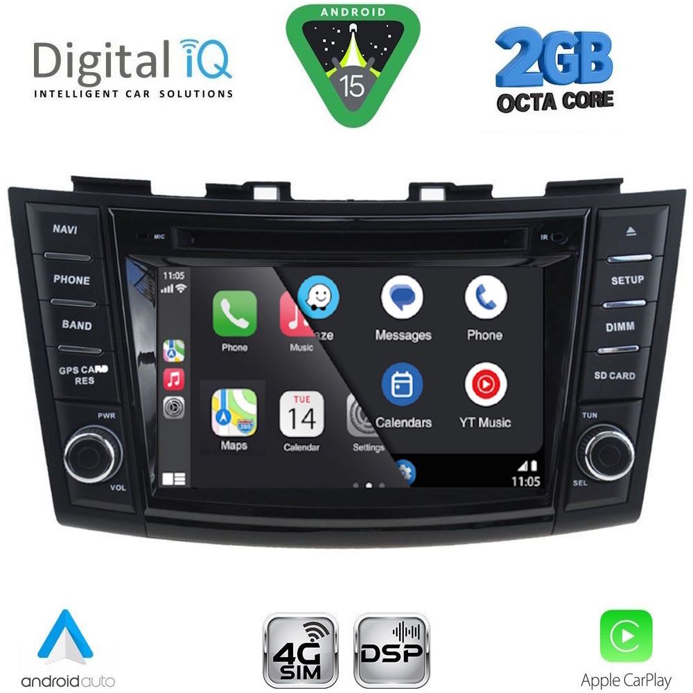 DIGITAL IQ MSF 377_CPA (7" DECK) MULTIMEDIA SYSTEM for SUZUKI SWIFT mod. 2011-2016 DIGITAL IQ MSF 377_CPA (7" DECK) MULTIMEDIA SYSTEM for SUZUKI SWIFT mod. 2011-2016