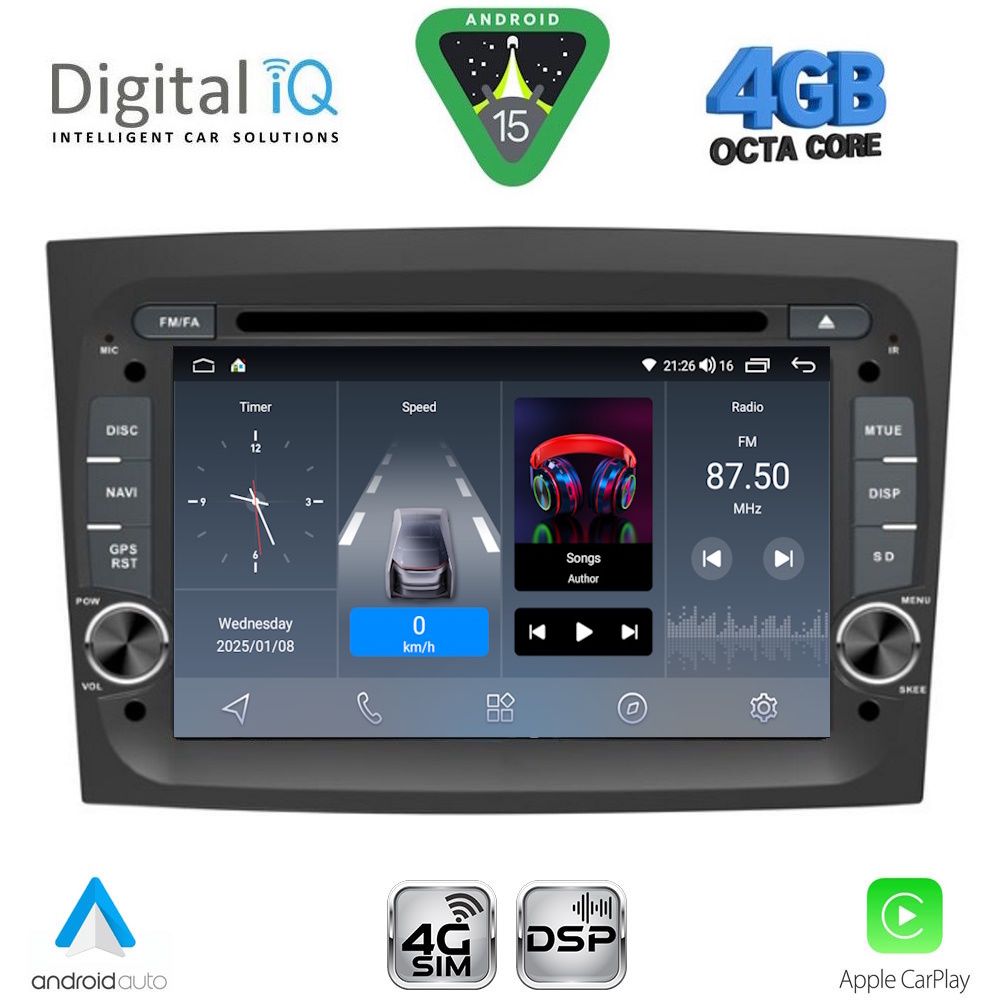 DIGITAL IQ BLG 438_CPA (7" DECK) MULTIMEDIA SYSTEM for FIAT DOBLO mod. 2015-2022 DIGITAL IQ BLG 438_CPA (7" DECK) MULTIMEDIA SYSTEM for FIAT DOBLO mod. 2015-2022