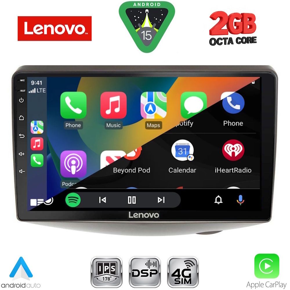 LENOVO LVF 5735_CPA (9inc) MULTIMEDIA TABLET for TOYOTA YARIS mod. 1999-2006 LENOVO LVF 5735_CPA (9inc) MULTIMEDIA TABLET for TOYOTA YARIS mod. 1999-2006