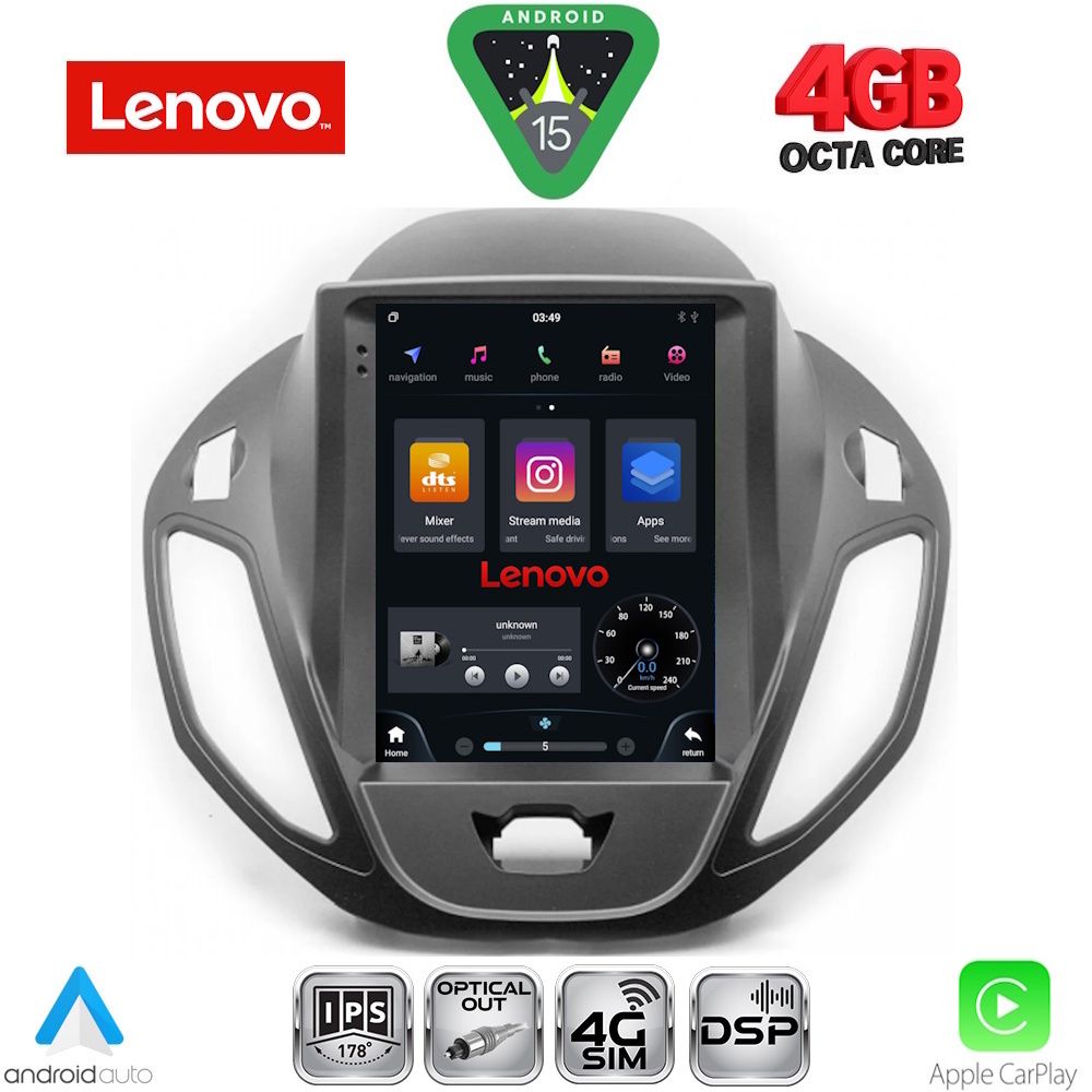LENOVO SSX 9880_CPA TESLA STYLE for FORD TOURNEO COURIER mod. 2014-2024 LENOVO SSX 9880_CPA TESLA STYLE for FORD TOURNEO COURIER mod. 2014-2024