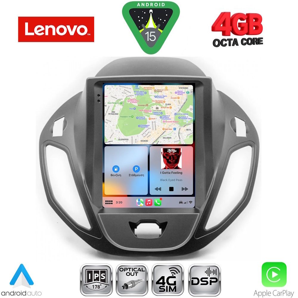 LENOVO SSX 9880_CPA TESLA STYLE for FORD TOURNEO COURIER mod. 2014-2024 LENOVO SSX 9880_CPA TESLA STYLE for FORD TOURNEO COURIER mod. 2014-2024