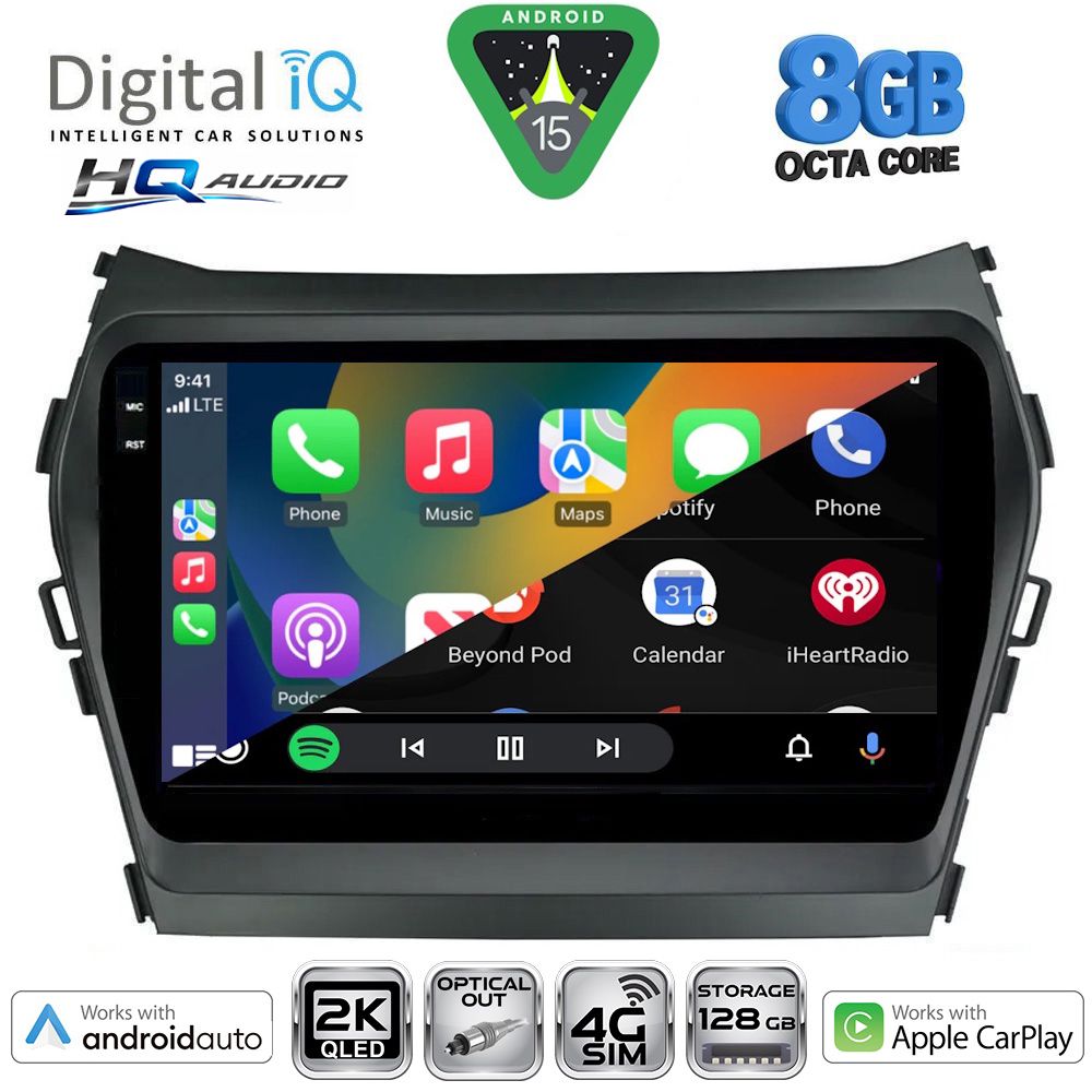 DIGITAL IQ BXK 20238_CPAA (9inc) MULTIMEDIA TABLET for HYUNDAI IX45 - SANTA FE mod. 2013-2017 DIGITAL IQ BXK 20238_CPAA (9inc) MULTIMEDIA TABLET for HYUNDAI IX45 - SANTA FE mod. 2013-2017