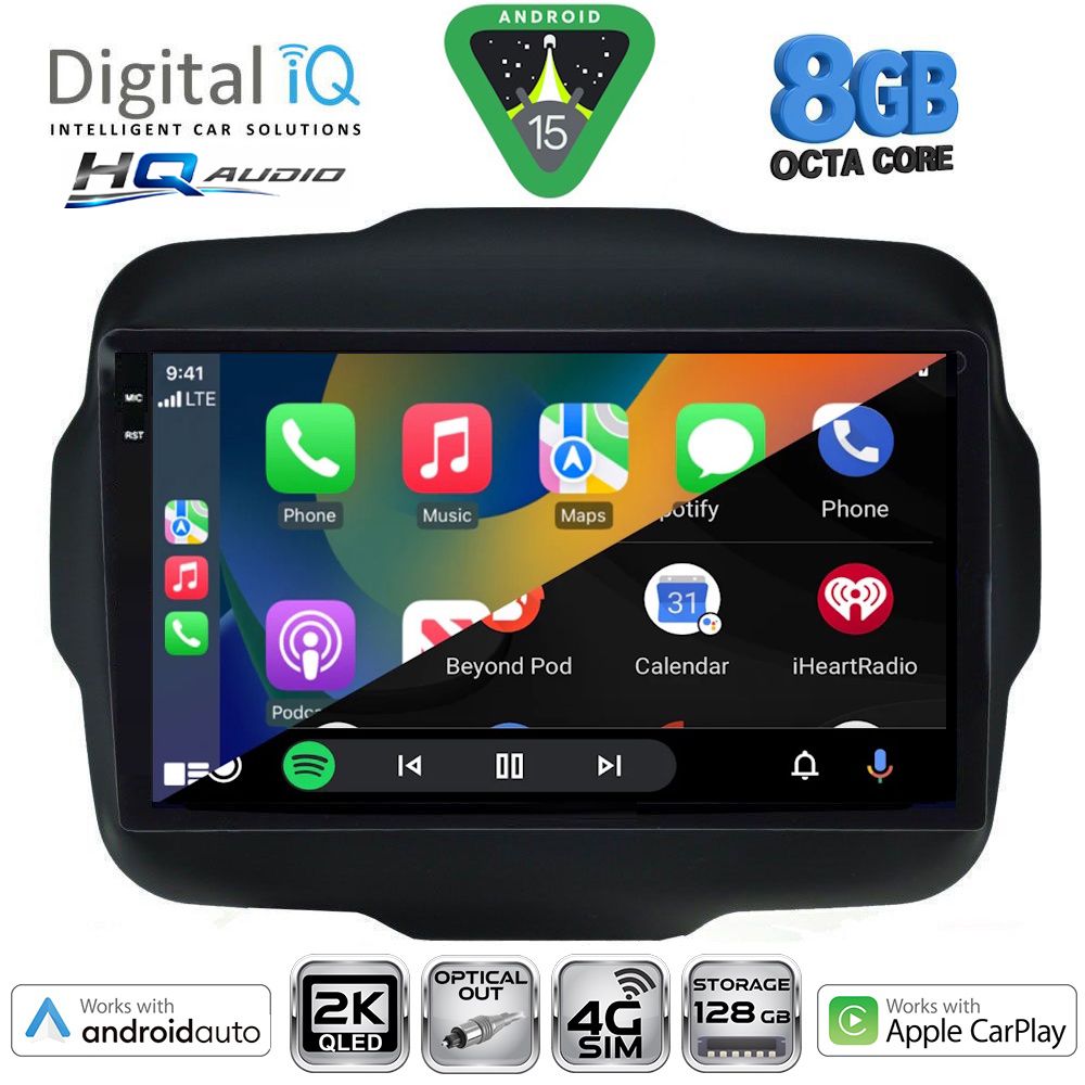 DIGITAL IQ BXK 20290_CPAA (9inc) MULTIMEDIA TABLET for JEEP RENEGADE mod. 2014-2025 DIGITAL IQ BXK 20290_CPAA (9inc) MULTIMEDIA TABLET for JEEP RENEGADE mod. 2014-2025