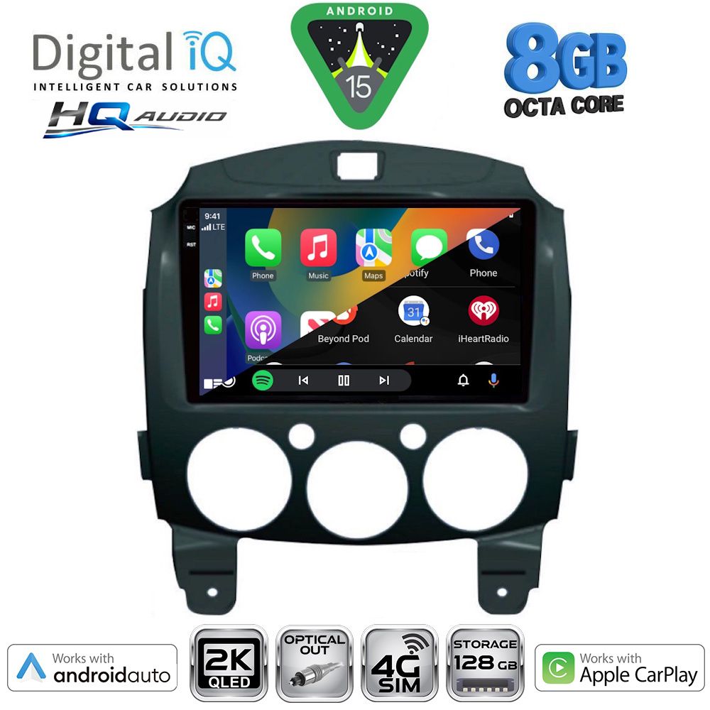 DIGITAL IQ BXK 20361_CPAA (9inc) MULTIMEDIA TABLET for MAZDA 2 mod. 2007-2014 DIGITAL IQ BXK 20361_CPAA (9inc) MULTIMEDIA TABLET for MAZDA 2 mod. 2007-2014