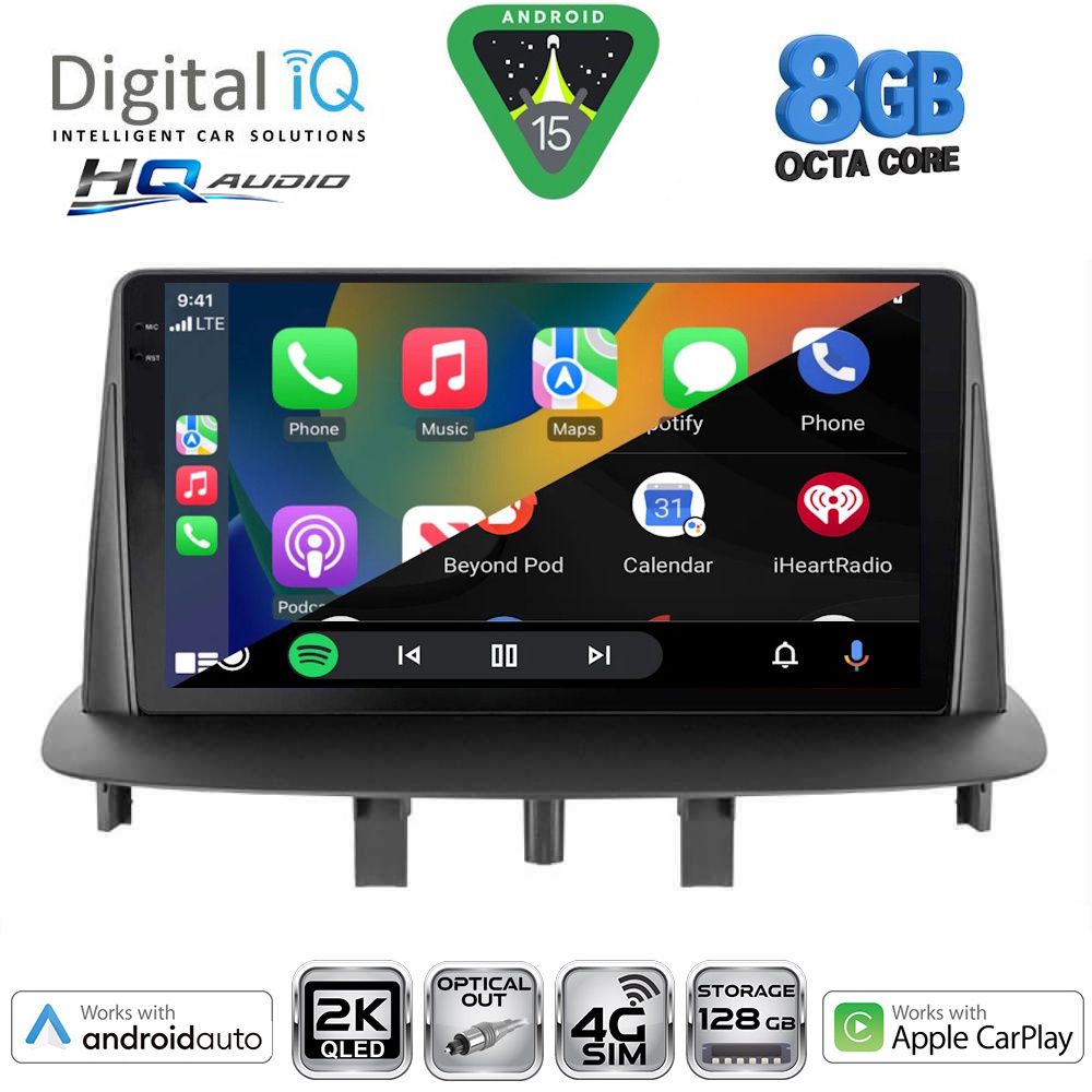 DIGITAL IQ BXK 20556_CPAA (9inc) MULTIMEDIA TABLET for RENAULT MEGANE 3 mod. 2009-2016 DIGITAL IQ BXK 20556_CPAA (9inc) MULTIMEDIA TABLET for RENAULT MEGANE 3 mod. 2009-2016