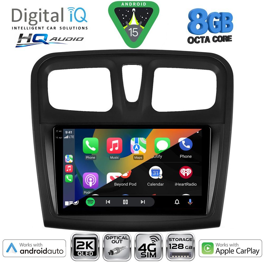 DIGITAL IQ BXK 20108SQ_CPAA (9inc) MULTIMEDIA TABLET for DACIA LOGAN – SANDERO mod. 2012-2019 DIGITAL IQ BXK 20108SQ_CPAA (9inc) MULTIMEDIA TABLET for DACIA LOGAN – SANDERO mod. 2012-2019