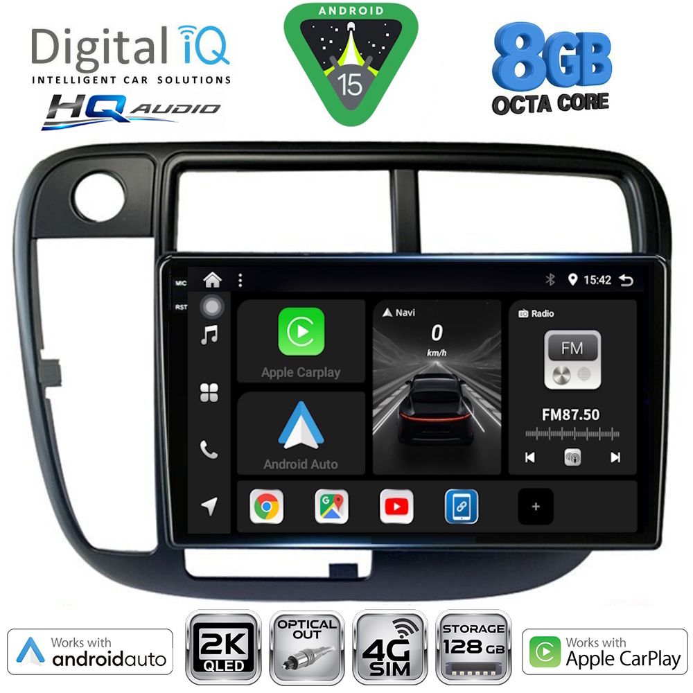DIGITAL IQ BXK 20186_CPAA CLIMA (9inc) MULTIMEDIA TABLET for HONDA CIVIC mod. 1995-2001 DIGITAL IQ BXK 20186_CPAA CLIMA (9inc) MULTIMEDIA TABLET for HONDA CIVIC mod. 1995-2001
