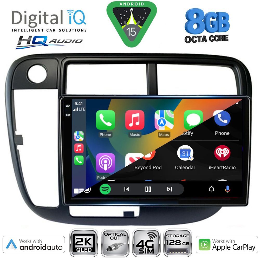 DIGITAL IQ BXK 20186_CPAA CLIMA (9inc) MULTIMEDIA TABLET for HONDA CIVIC mod. 1995-2001 DIGITAL IQ BXK 20186_CPAA CLIMA (9inc) MULTIMEDIA TABLET for HONDA CIVIC mod. 1995-2001
