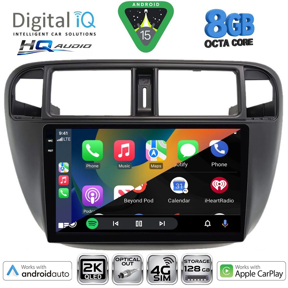 DIGITAL IQ BXK 20186_CPAA A/C (9inc) MULTIMEDIA TABLET for HONDA CIVIC mod. 1995-2001 DIGITAL IQ BXK 20186_CPAA A/C (9inc) MULTIMEDIA TABLET for HONDA CIVIC mod. 1995-2001