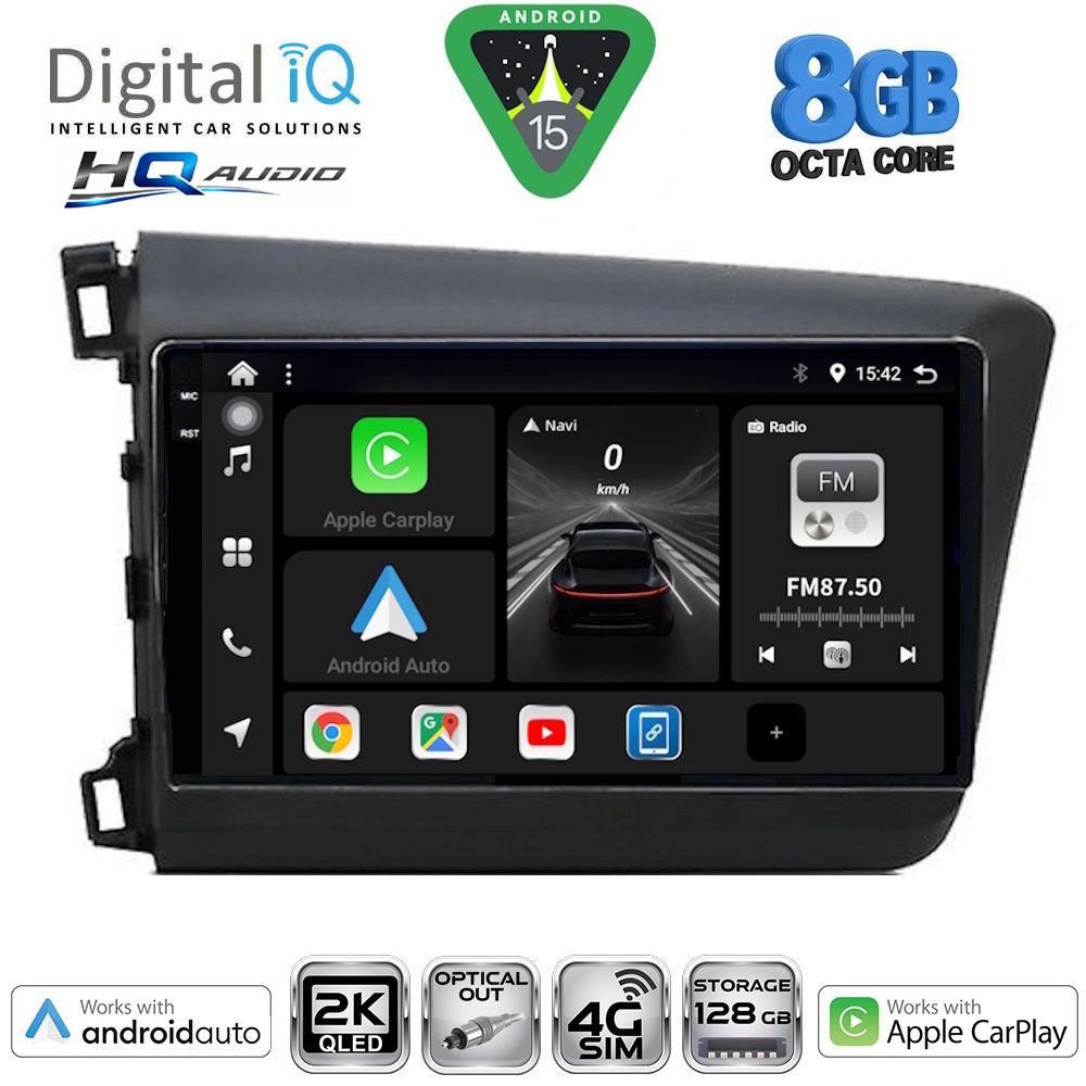 DIGITAL IQ BXK 201904D_CPAA (9inc) MULTIMEDIA TABLET for HONDA CIVIC 4Doors mod. 2012-2016 DIGITAL IQ BXK 201904D_CPAA (9inc) MULTIMEDIA TABLET for HONDA CIVIC 4Doors mod. 2012-2016