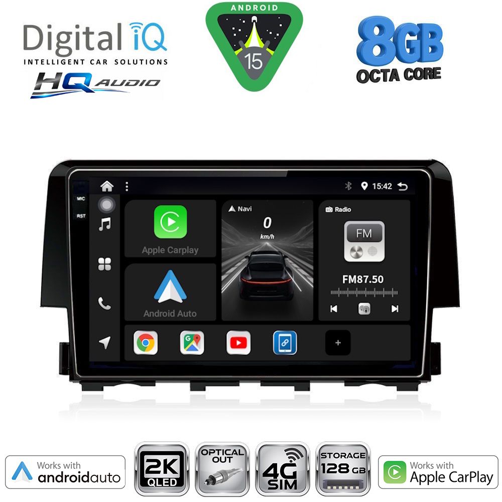DIGITAL IQ BXK 20191_CPAA (9inc) MULTIMEDIA TABLET for HONDA CIVIC mod. 2016-2021 DIGITAL IQ BXK 20191_CPAA (9inc) MULTIMEDIA TABLET for HONDA CIVIC mod. 2016-2021
