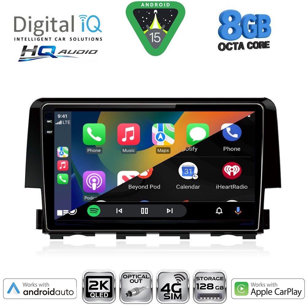 DIGITAL IQ BXK 20191_CPAA (9inc) MULTIMEDIA TABLET for HONDA CIVIC mod. 2016-2021 DIGITAL IQ BXK 20191_CPAA (9inc) MULTIMEDIA TABLET for HONDA CIVIC mod. 2016-2021