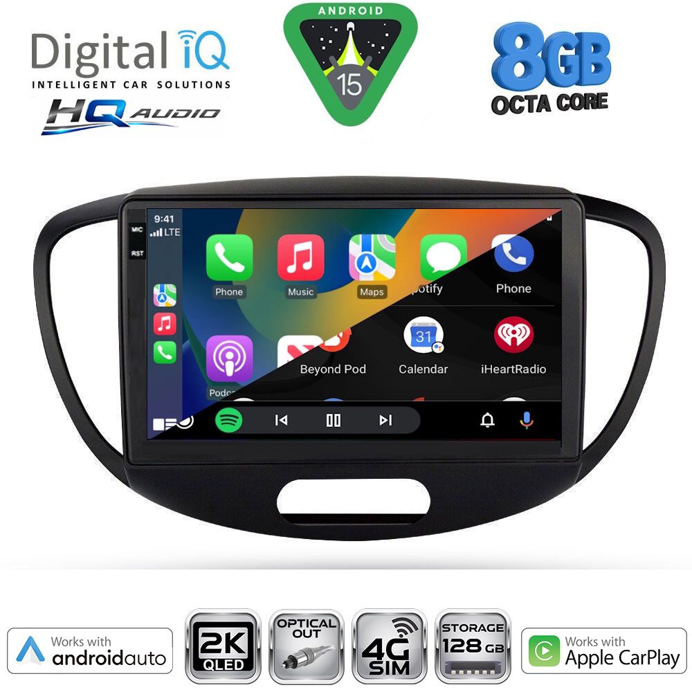 DIGITAL IQ BXK 20223_CPAA (9inc) MULTIMEDIA TABLET for HYUNDAI i10 mod. 2008-2013 DIGITAL IQ BXK 20223_CPAA (9inc) MULTIMEDIA TABLET for HYUNDAI i10 mod. 2008-2013