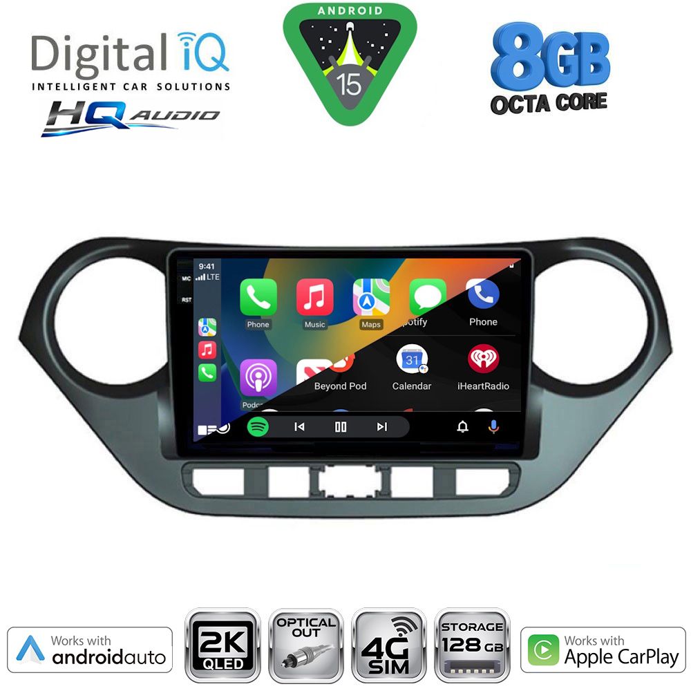 DIGITAL IQ BXK 20224_CPAA (9inc) MULTIMEDIA TABLET for HYUNDAI i10 mod. 2014-2020 DIGITAL IQ BXK 20224_CPAA (9inc) MULTIMEDIA TABLET for HYUNDAI i10 mod. 2014-2020