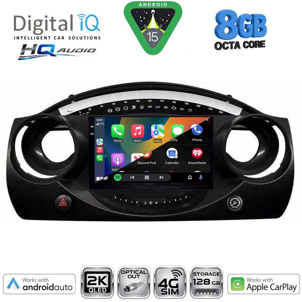 DIGITAL IQ BXK 20063_CPAA (9inc) MULTIMEDIA TABLET for MINI COOPER (R50-R52-R53) mod. 2000-2006 DIGITAL IQ BXK 20063_CPAA (9inc) MULTIMEDIA TABLET for MINI COOPER (R50-R52-R53) mod. 2000-2006