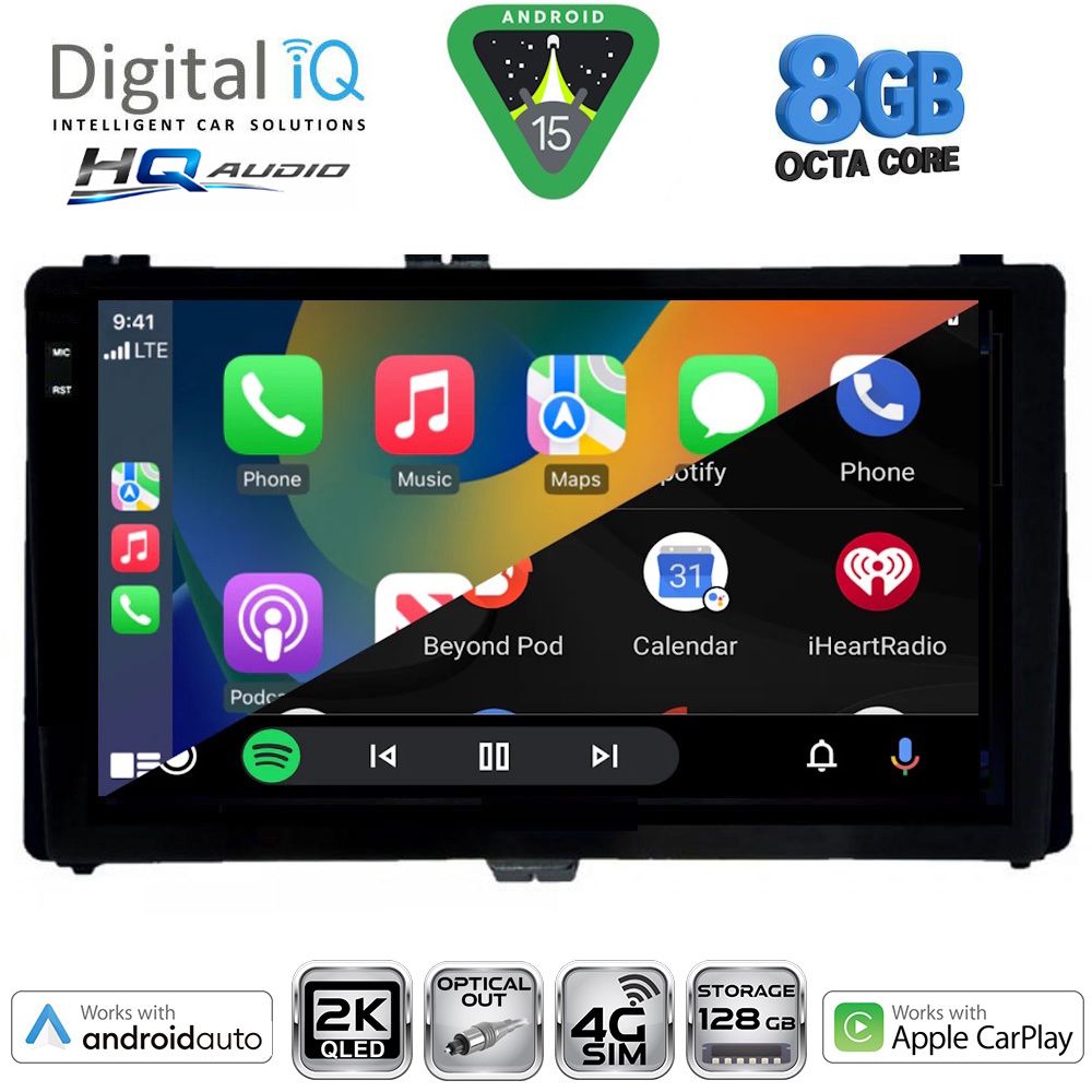 DIGITAL IQ BXK 20703_CPAA (9inc) MULTIMEDIA TABLET for TOYOTA AURIS mod. 2015-2021 – AYGO X mod. 2022-2026 – COROLLA mod. 2017-2019 DIGITAL IQ BXK 20703_CPAA (9inc) MULTIMEDIA TABLET for TOYOTA AURIS mod. 2015-2021 – AYGO X mod. 2022-2026 – COROLLA mod. 2017-2019