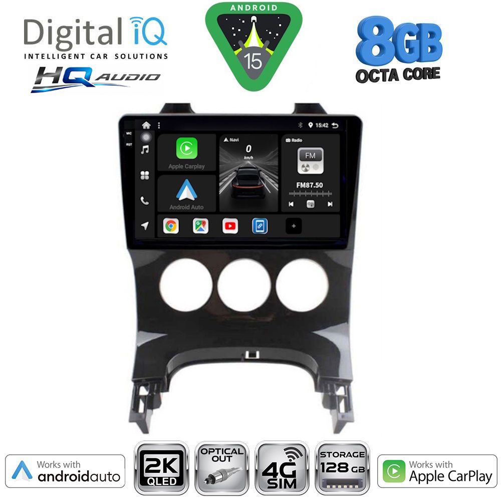 DIGITAL IQ BXK 20515_CPAA A/C (9inc) MULTIMEDIA TABLET for PEUGEOT 3008 mod. 2008-2016 με A/C DIGITAL IQ BXK 20515_CPAA A/C (9inc) MULTIMEDIA TABLET for PEUGEOT 3008 mod. 2008-2016 με A/C