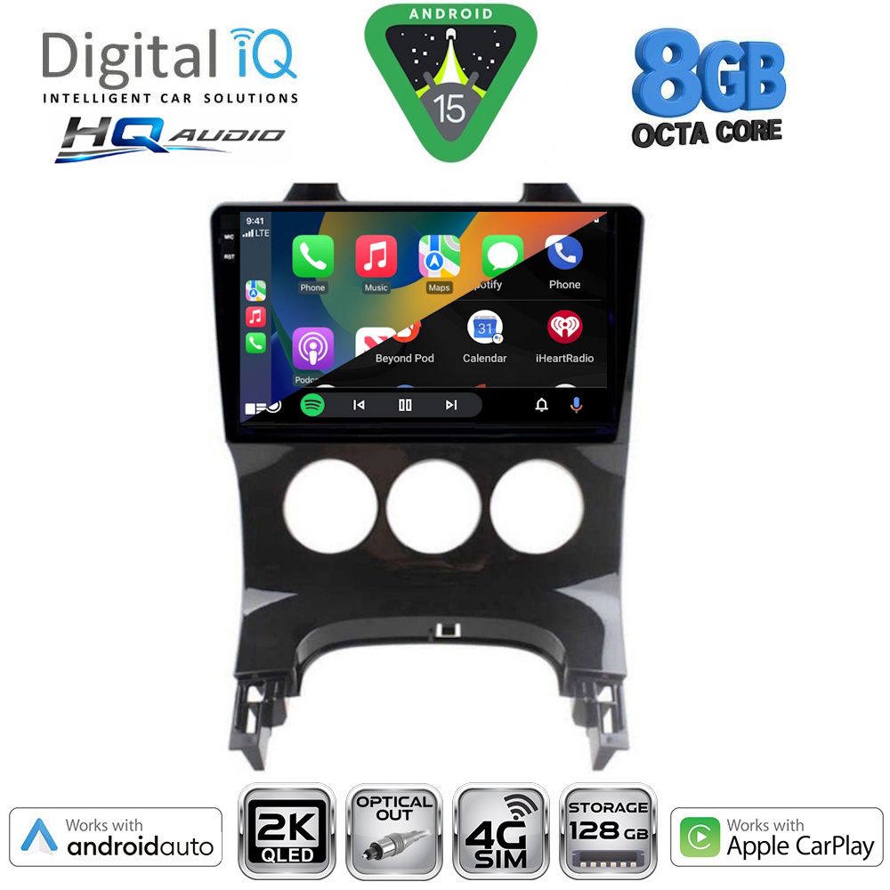 DIGITAL IQ BXK 20515_CPAA A/C (9inc) MULTIMEDIA TABLET for PEUGEOT 3008 mod. 2008-2016 με A/C DIGITAL IQ BXK 20515_CPAA A/C (9inc) MULTIMEDIA TABLET for PEUGEOT 3008 mod. 2008-2016 με A/C