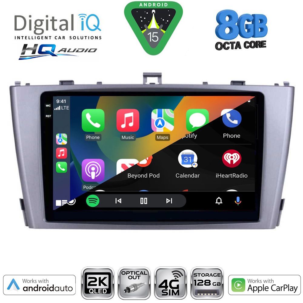 DIGITAL IQ BXK 20705SL_CPAA (9inc) MULTIMEDIA TABLET for TOYOTA AVENSIS (T27) mod. 2009-2015 (SILVER) DIGITAL IQ BXK 20705SL_CPAA (9inc) MULTIMEDIA TABLET for TOYOTA AVENSIS (T27) mod. 2009-2015 (SILVER)