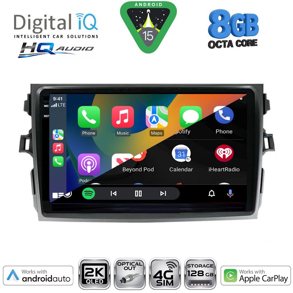 DIGITAL IQ BXK 20713_CPAA (9inc) MULTIMEDIA TABLET for TOYOTA COROLLA 4D mod. 2006-2012 DIGITAL IQ BXK 20713_CPAA (9inc) MULTIMEDIA TABLET for TOYOTA COROLLA 4D mod. 2006-2012