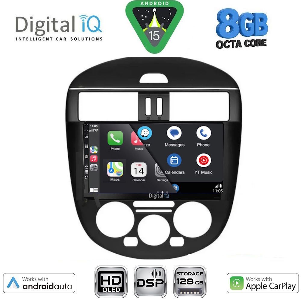 DIGITAL IQ BXF 18465B AC_CPAA (9inc) MULTIMEDIA TABLET for NISSAN TIIDA mod. 2013-2023 with A/C DIGITAL IQ BXF 18465B AC_CPAA (9inc) MULTIMEDIA TABLET for NISSAN TIIDA mod. 2013-2023 with A/C